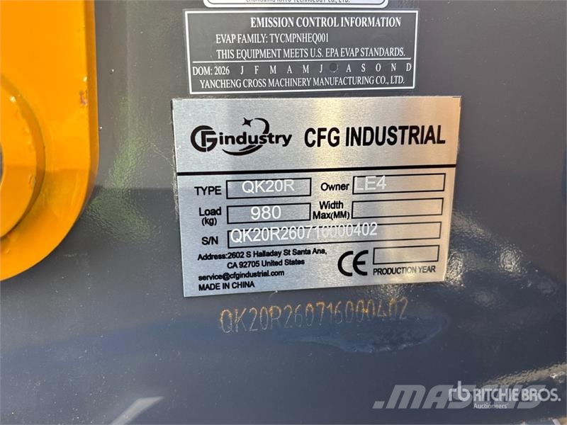 CFG QK20R Mini Excavator (Unused) Mini excavators < 7t