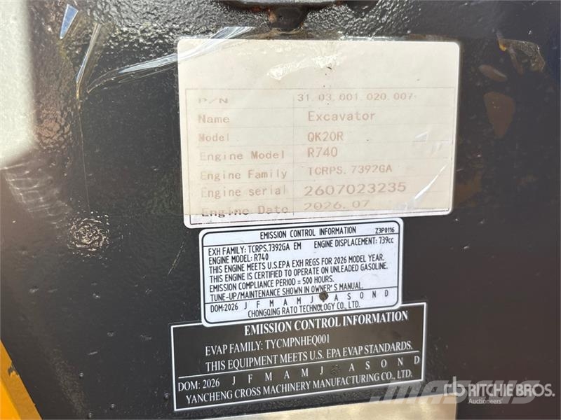 CFG QK20R Mini Excavator (Unused) Mini excavators < 7t