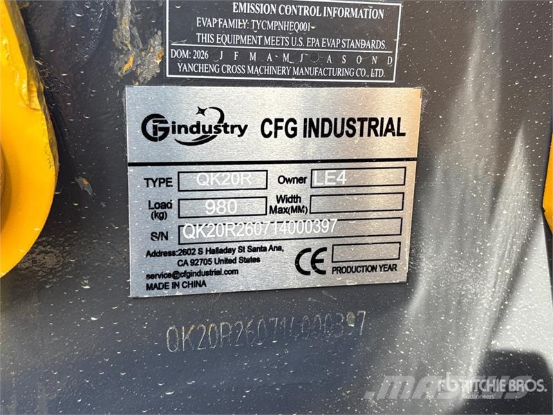 CFG QK20R Mini Excavator (Unused) Mini ekskavatörler, 7 tona dek
