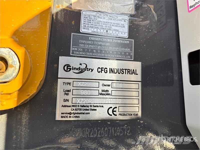 CFG XZ20R Mini Excavator (Unused) Mini ekskavatörler, 7 tona dek