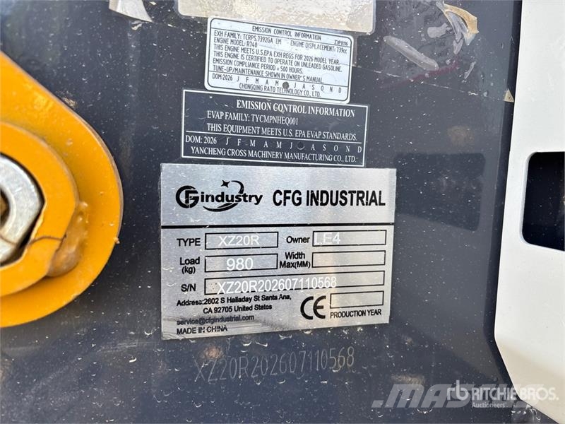 CFG XZ20R Mini Excavator (Unused) حفارات صغيرة أقل من 7 طن (حفارات صغيرة)