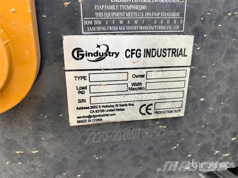 CFG XZ20R Mini Excavator (Unused) حفارات صغيرة أقل من 7 طن (حفارات صغيرة)