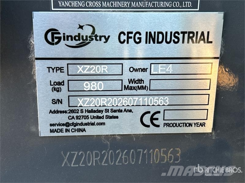 CFG XZ20R Mini Excavator (Unused) حفارات صغيرة أقل من 7 طن (حفارات صغيرة)