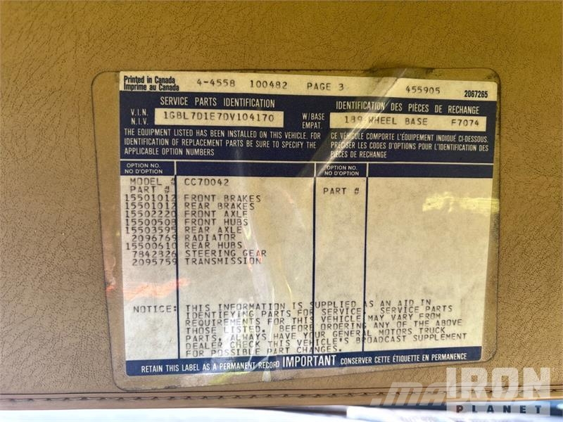 Chevrolet C7500 Cisterne