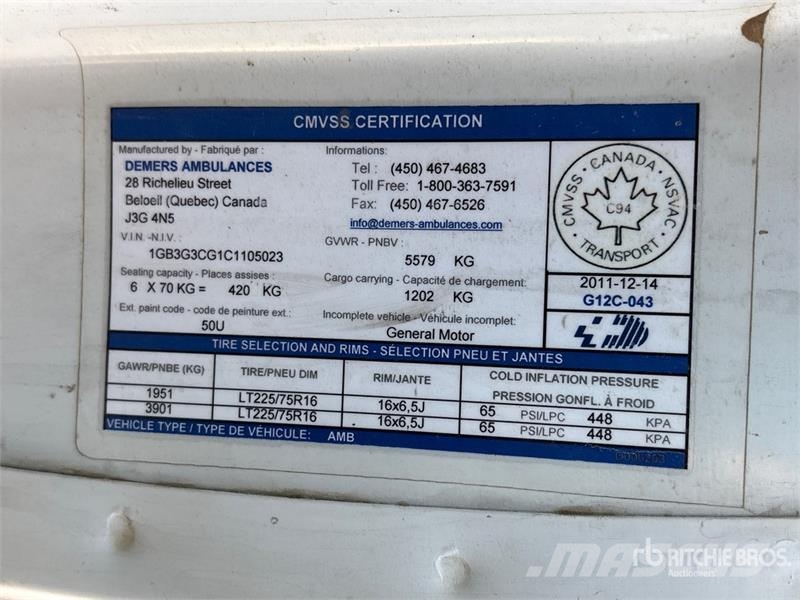 Chevrolet Express 3500 4x2 Ambulance 구급차