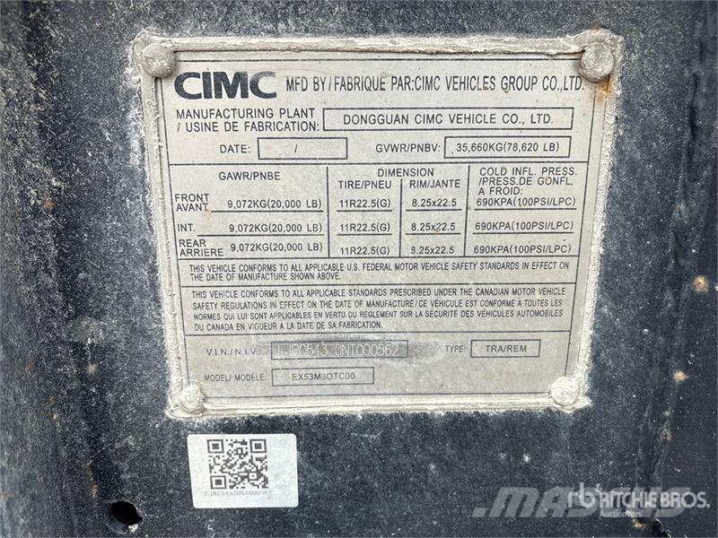 CIMC 40 ft Tri/A Extendable Container Trailer Containerhenger