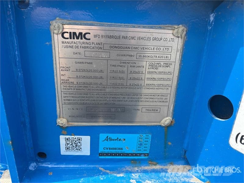 CIMC EX53M3OTC00 Tri/A Extendable Container Trailer Containerframe/Skiploader trailers