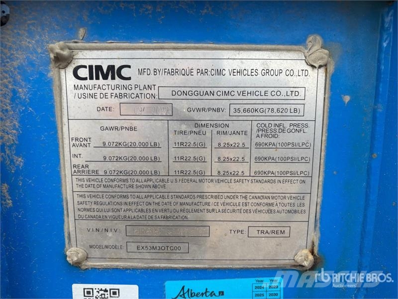 CIMC EX53M3OTC00 Tri/A Extendable Container Trailer Reboques Containerframe