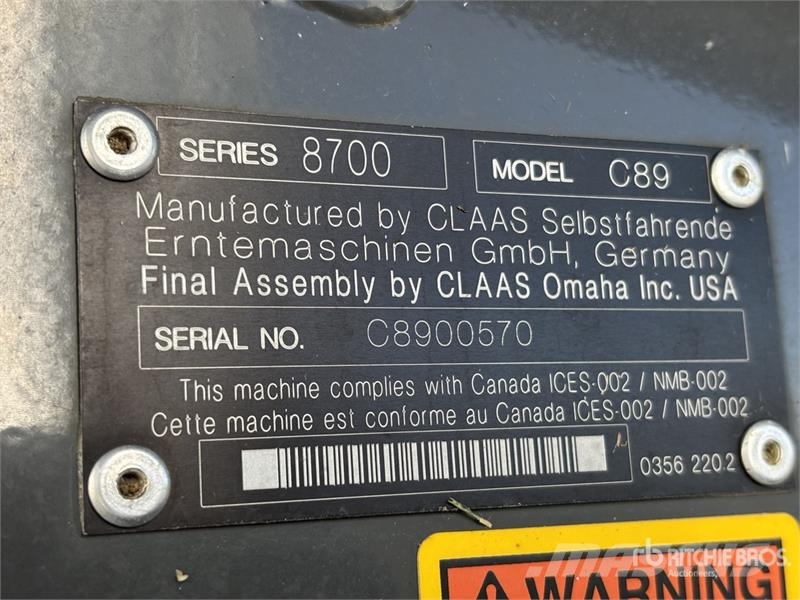 CLAAS 8700 Combine Harvester حصادات