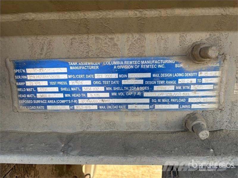 Columbia 35000 L Quad/A Tanker Trailer Prikolice cisterne