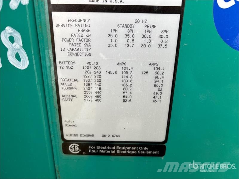 Cummins DGGD - 5696225 35 kW Skid-Mounted Generator Set مولدات ديزل
