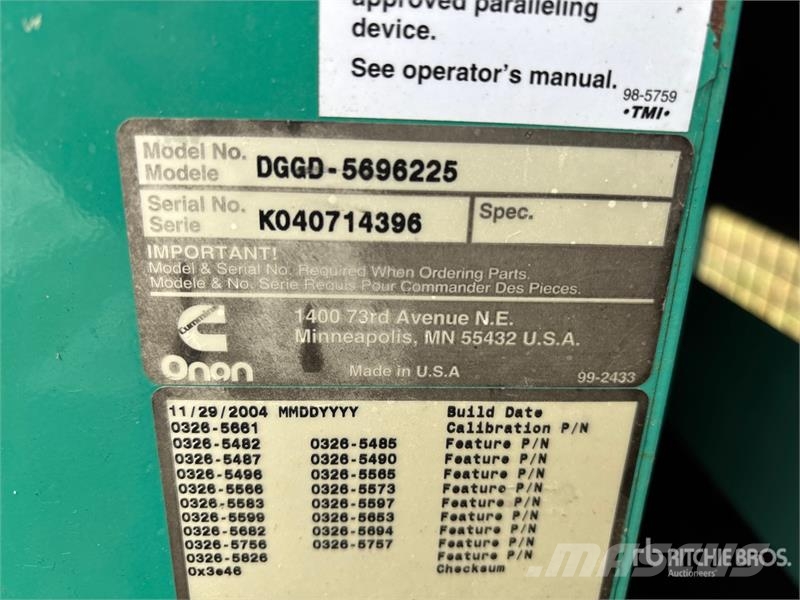 Cummins DGGD - 5696225 35 kW Skid-Mounted Generator Set مولدات ديزل