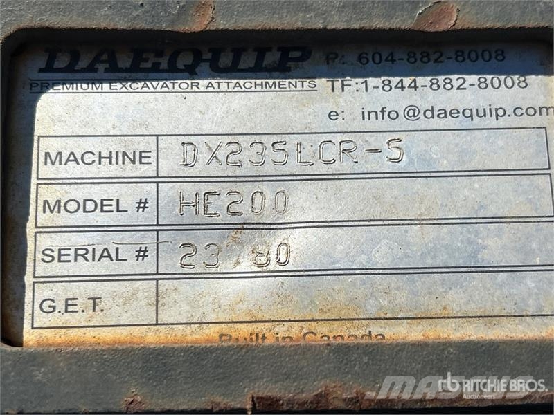 DaeQuip HE200 FOGS GRD ATT SER Cab Screen 其他组件
