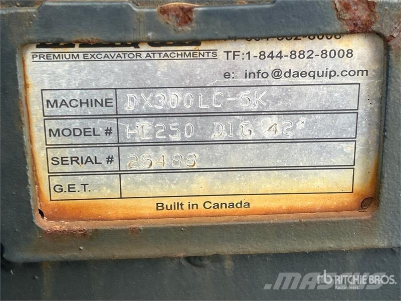 DaeQuip HE250 HE250424XDDBQC 42 in Q/C Digging Excavator B Kašike / Korpe