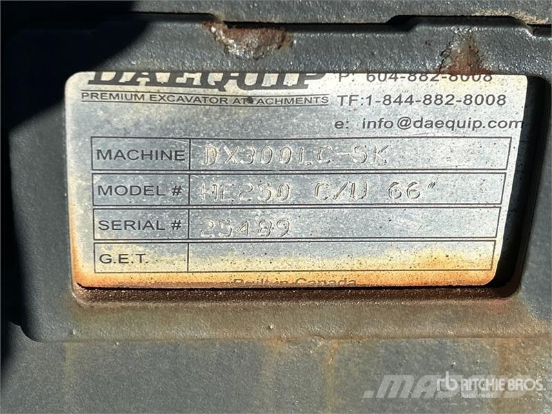 DaeQuip HE250 HE25066XDCUQC 66 in Q/C Cleanup Excavator Bu Kašike / Korpe