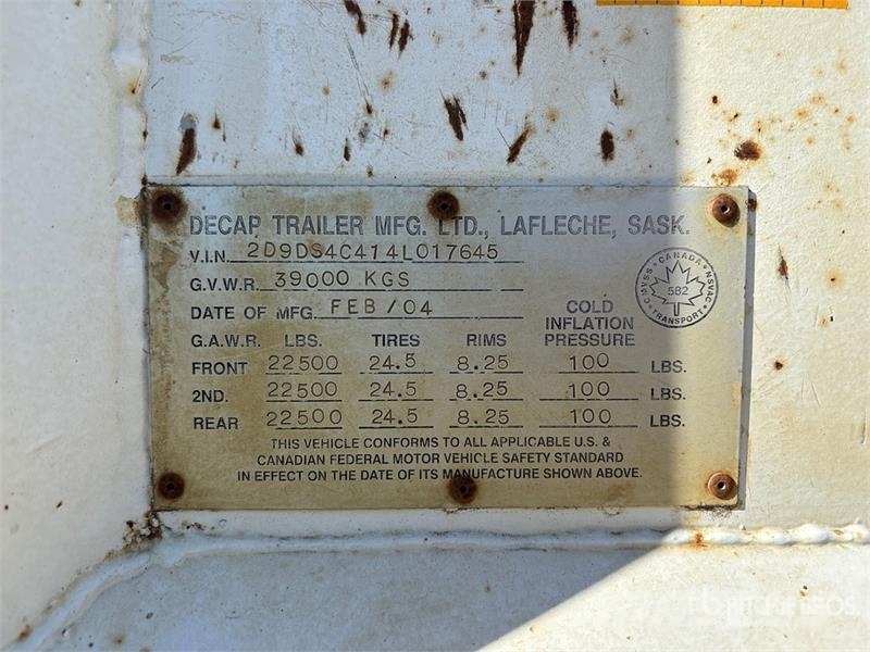 Decap 38 ft Tri/A Belly Dump Trailer Billenő pótkocsik