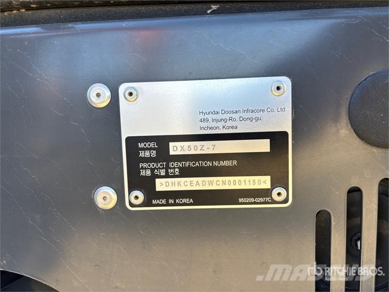 Develon DX50Z-7 Mini Excavator Minigravemaskiner