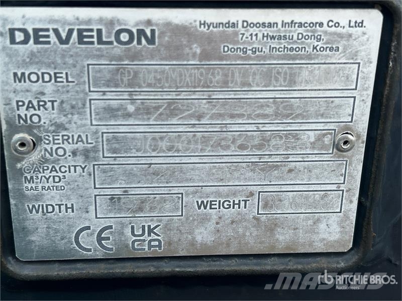 Develon GP 0450YDX11968 120 in 4.5 cyd General Purpose Whe Kanalak