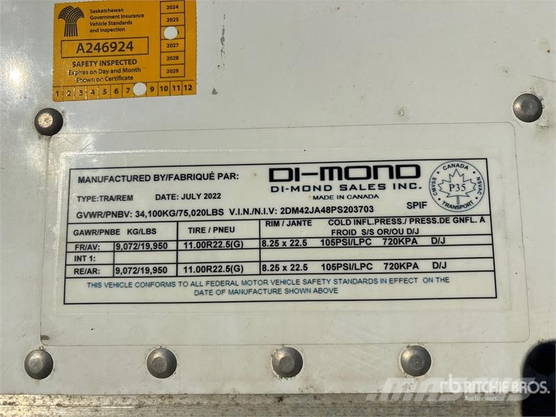DI-MOND 53 ft x 102 in T/A Van Trailer Anhänger-Kastenaufbau