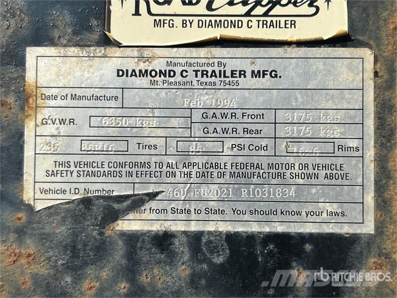 Diamond C Trailer 20 ft T/A Gooseneck Flatbed Trailer Причепи-платформи/бокове розвантаження