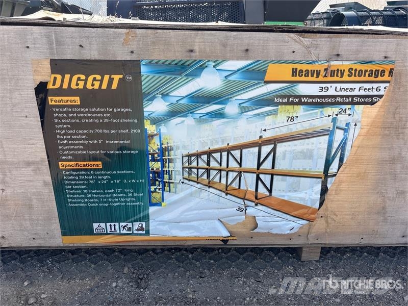 Diggit Heavy Duty 39 Linear ft Storage Rack (Unuse Equipo de almacenamiento y provisión de gas