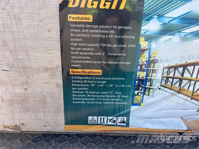 Diggit Heavy Duty 39 Linear ft Storage Rack (Unuse Equipo de almacenamiento y provisión de gas
