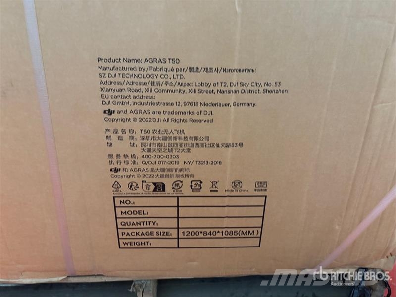 DJI AGRAS T50 Sprayer Drone (Unused) Andre komponenter