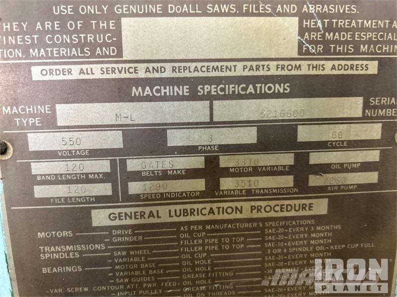 Doall ML Band Saw Utilaje construcții - Altele