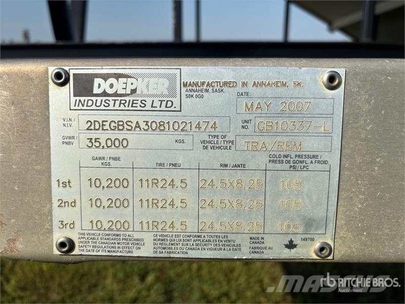 Doepker 27 ft Tri/A Super B-Train Lead Grain Trailer Transbordeur