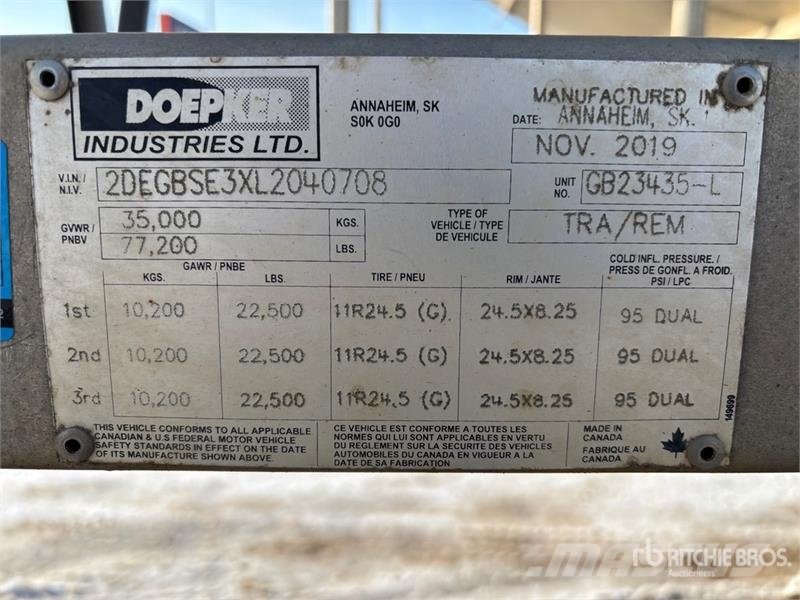 Doepker 28 ft Super B-Train Lead Belly Grain Trailer مقطورة حبوب
