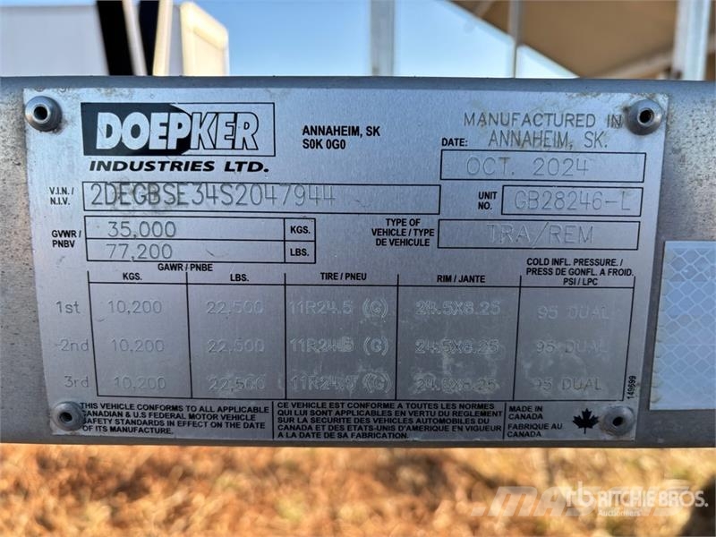 Doepker 28 ft Super B-Train Lead Belly Grain Trailer مقطورة حبوب