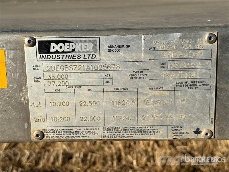 Doepker 35 ft T/A Grain Trailer Carros de trasladar grano