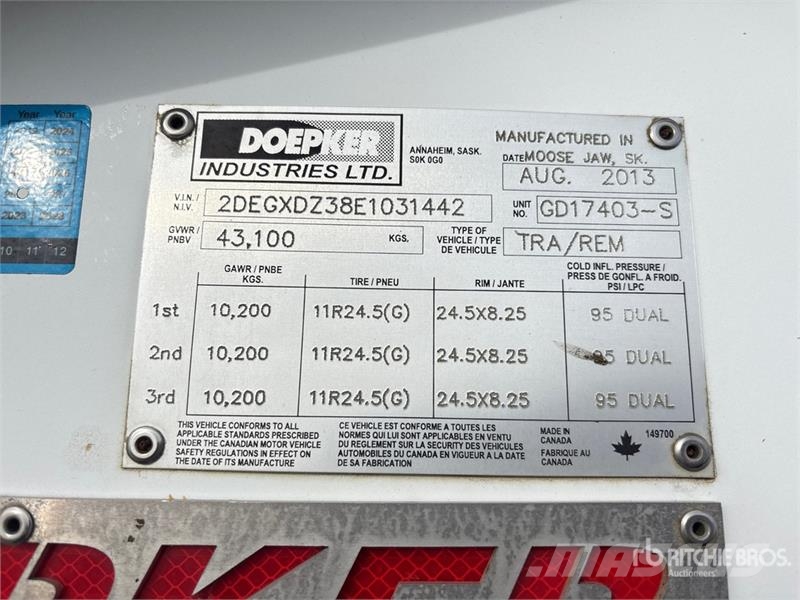 Doepker 40 ft Tri/A Belly Dump Trailer Tipphengere