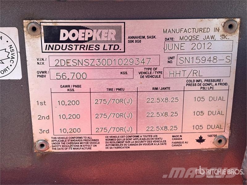 Doepker 55 ton 53 ft Tri/A Folding Neck Trailer Низкорамные прицепы
