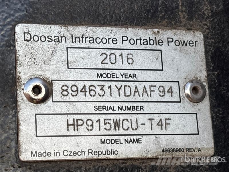 Doosan HP915WCU-IQ-T4F Mobile Air Compressor Компресори