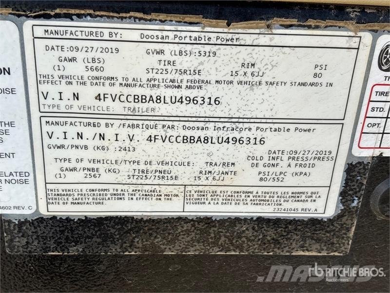 Doosan P425/HP375EXT4I Mobile Air Compressor Kompresoriai