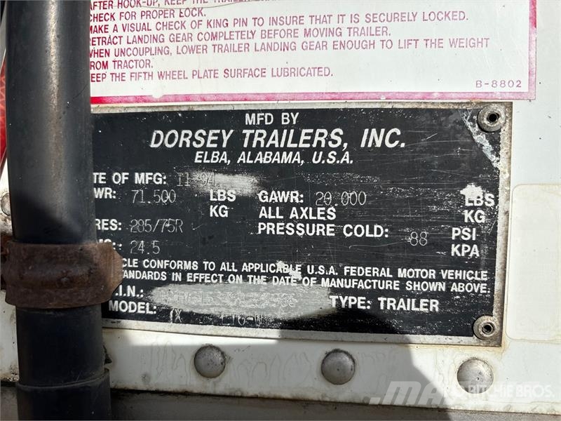 Dorsey 53 ft Tri/A Van Trailer Rimorchi cassonati