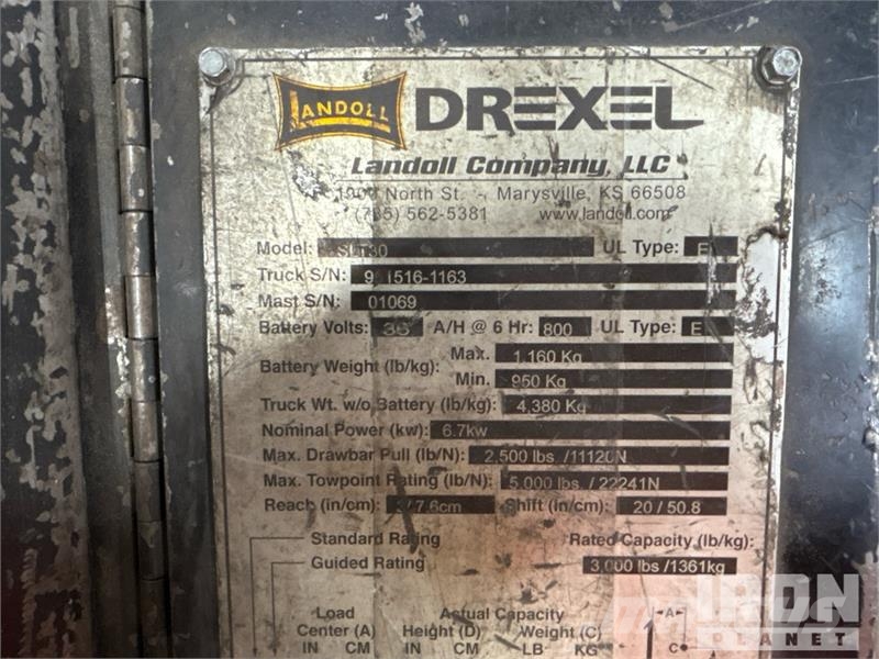 Drexel SLT30 3000 lb Electric Forklift (Inoperable) Sähkötrukit