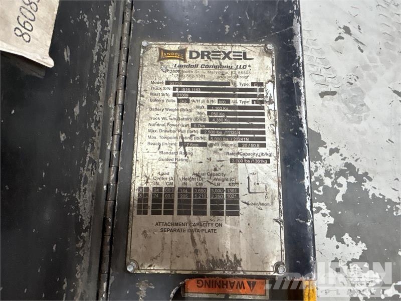 Drexel SLT30 3000 lb Electric Forklift (Inoperable) Sähkötrukit