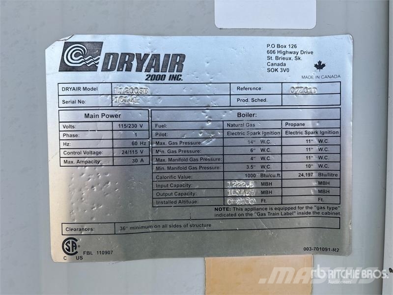 DryAir N1200SE Glycol Ground Heater Equipo para calentado y descongelación