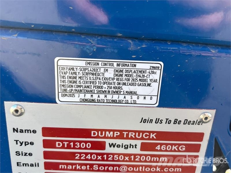  DT1300-RED 6-Wheel Dumper (Unused) عربات نقل قلابة للمواقع