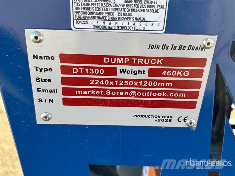  DT1300-RED 6-Wheel Dumper (Unused) عربات نقل قلابة للمواقع