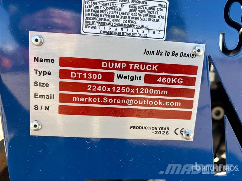 DT1300-RED Stand-On 6-Wheel Dumper (Unused) サイト ダンプ