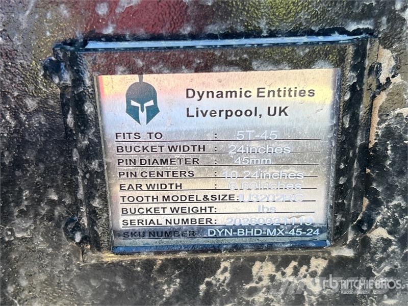 Dynamic Entities 50CL 24 in Excavator Bucket - Fits 45mm C Skovle
