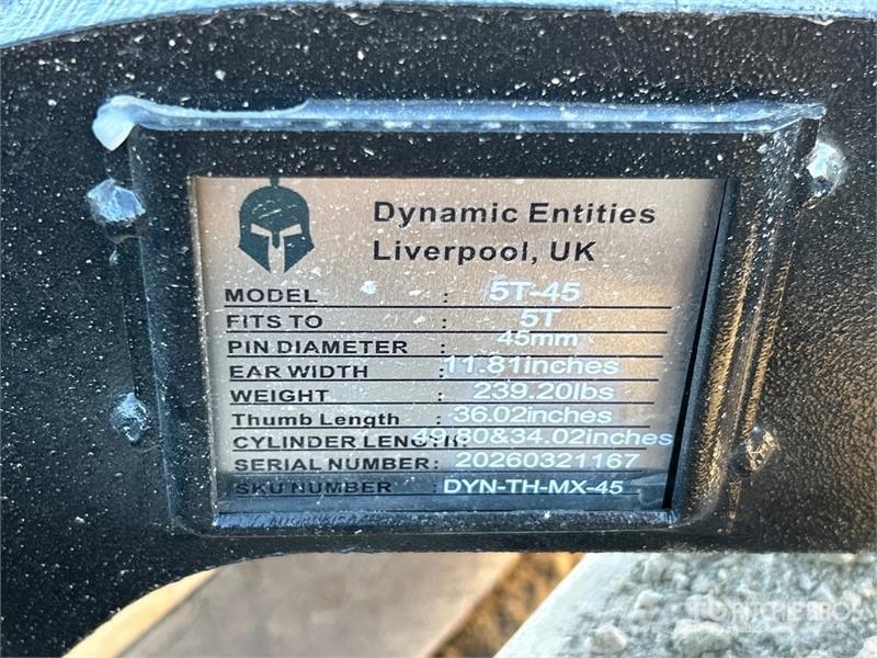 Dynamic Entities 50CL 10 in Excavator Thumb - Fits 45mm Ca Skovle