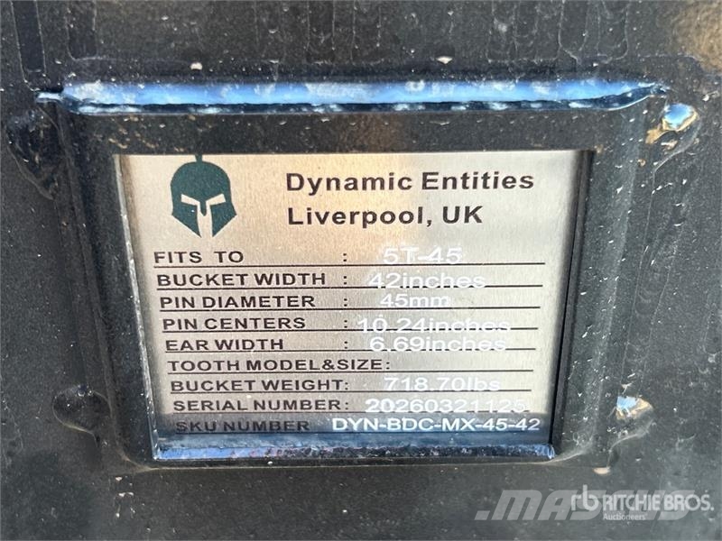 Dynamic Entities 50CL 42 in Excavator Bucket - Fits 45mm C Skovle