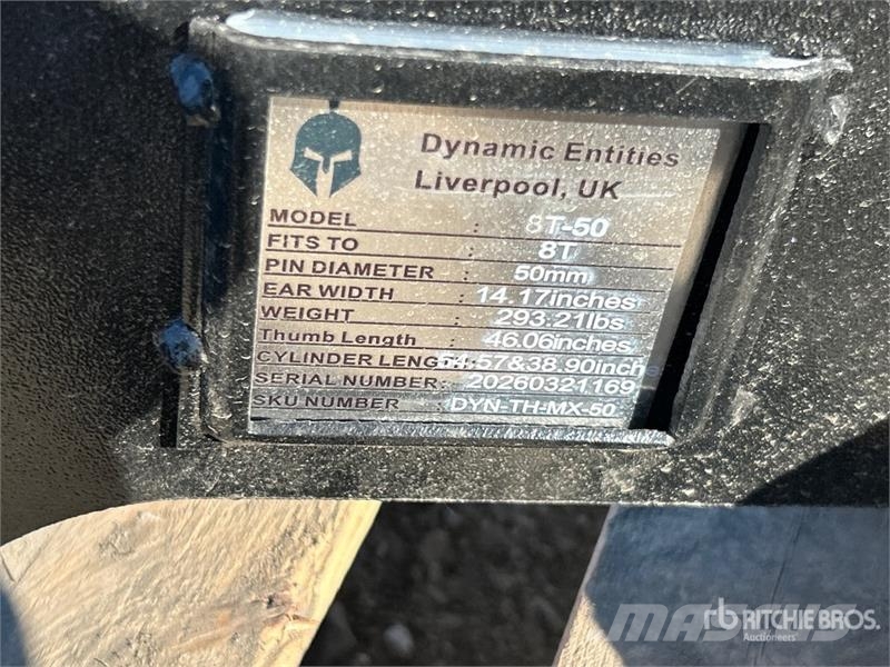 Dynamic Entities 80CL 14 in Excavator Thumb - Fits 50mm Ca Skovle