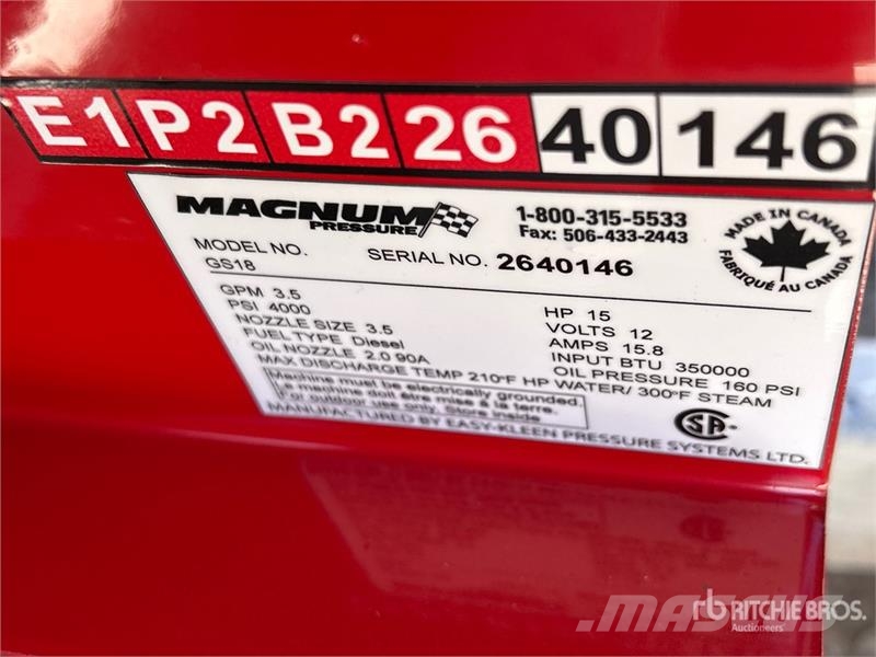 Easy-Kleen Magnum Gold Pressure Washer (Unused) Máquinas ligeiras de lavagem a pressão
