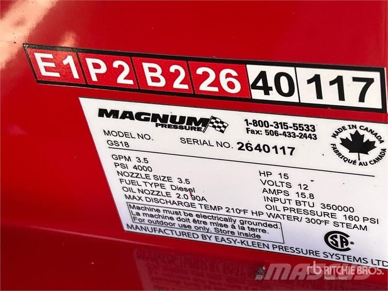 Easy-Kleen Magnum Gold Pressure Washer (Unused) Máquinas ligeiras de lavagem a pressão