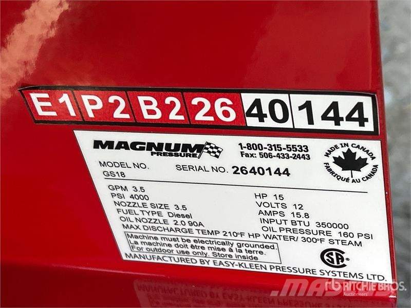 Easy-Kleen Magnum Gold Pressure Washer (Unused) Máquinas ligeiras de lavagem a pressão